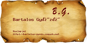 Bartalos Győző névjegykártya